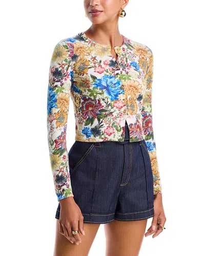 Alice And Olivia Carson Printed Cardigan Sweater In Multi