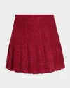 Alice And Olivia Carter Stitch Pleat Mini Skirt Oxblood In Burgundy