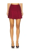Alice And Olivia Carter Stitch Pleat Mini Skirt Oxblood In Burgundy