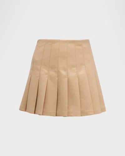 ALICE AND OLIVIA CARTER VEGAN LEATHER PLEATED MINI SKIRT