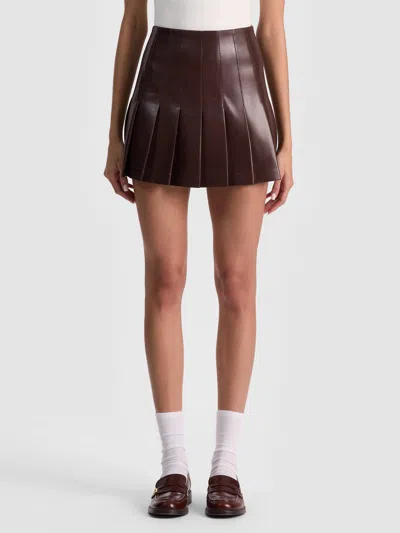 Alice And Olivia Carter Vegan Mini Skirt In White