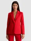 Alice And Olivia Johanna Boxy Blazer In Red
