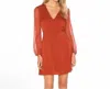 Alice And Olivia Cary Silk Mini Dress In Copper In Red