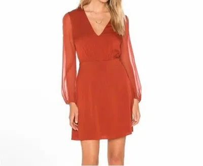 Alice And Olivia Cary Silk Mini Dress In Copper In Red