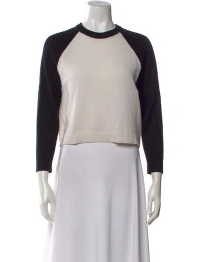 Pre-owned Alice And Olivia Cashmere Colorblock Pattern Sweater In Black
