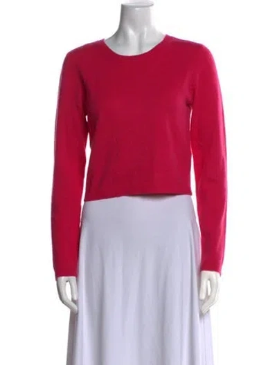 Pre-owned Alice And Olivia Cashmere Crew Neck Crop Top In Pink