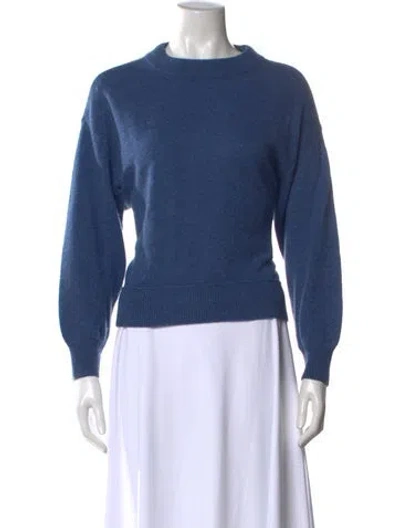 Pre-owned Alice And Olivia Cashmere Crew Neck Sweater In Blue