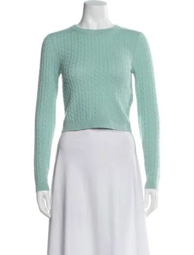 Pre-owned Alice And Olivia Cashmere Crew Neck Sweater In Blue