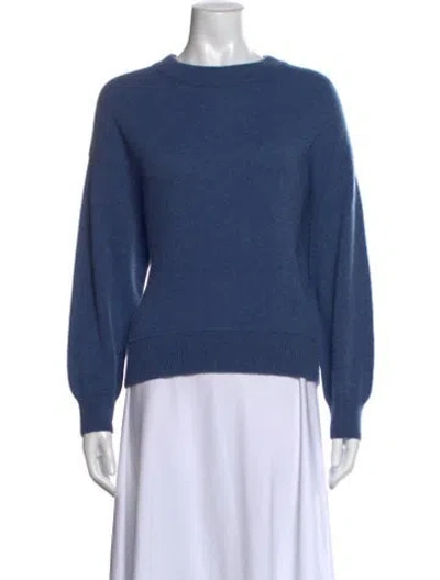 Pre-owned Alice And Olivia Cashmere Crew Neck Sweater In Blue