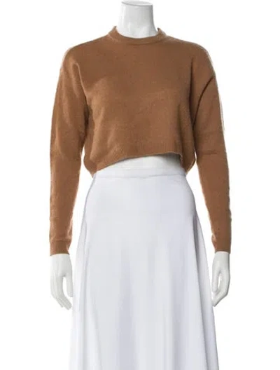 Pre-owned Alice And Olivia Cashmere Crew Neck Sweater In Brown