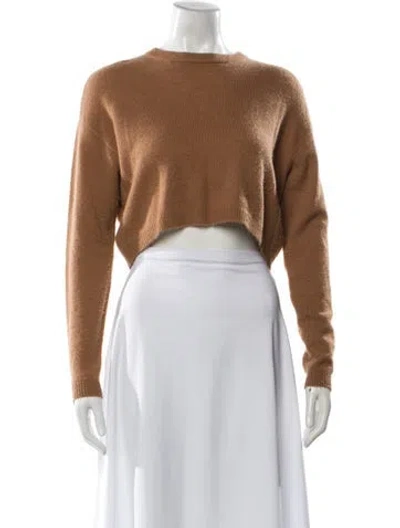 Pre-owned Alice And Olivia Cashmere Crew Neck Sweater In Brown