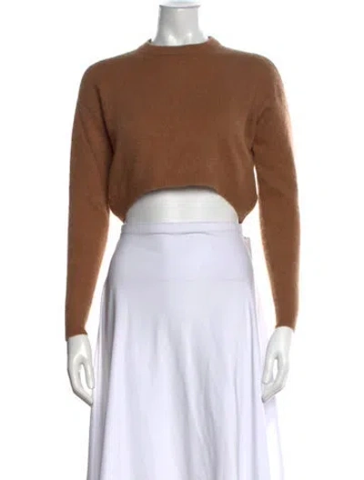 Pre-owned Alice And Olivia Cashmere Crew Neck Sweater In Brown