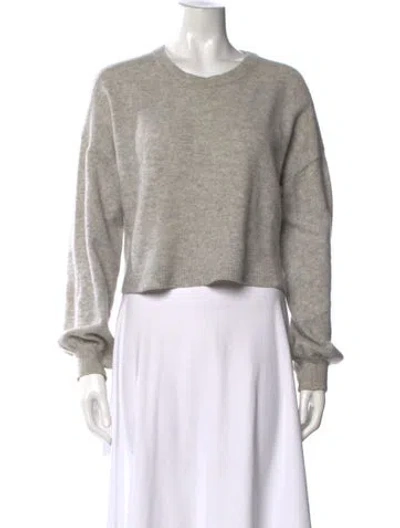 Pre-owned Alice And Olivia Cashmere Crew Neck Sweater In Gray