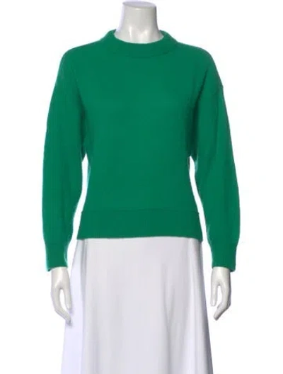 Pre-owned Alice And Olivia Cashmere Crew Neck Sweater In Green