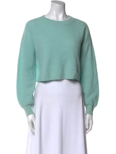 Pre-owned Alice And Olivia Cashmere Crew Neck Sweater In Green