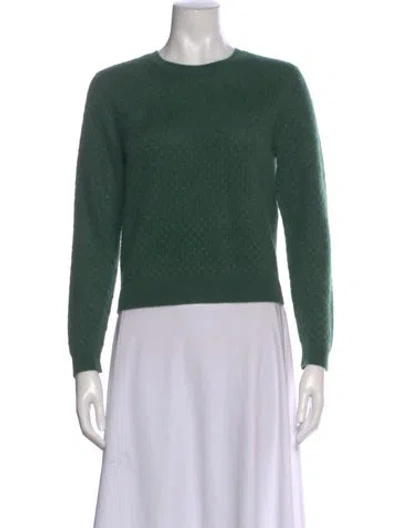 Pre-owned Alice And Olivia Cashmere Crew Neck Sweater In Green