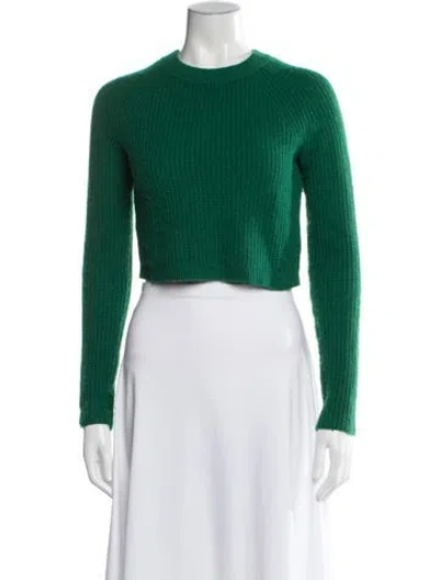 Pre-owned Alice And Olivia Cashmere Crew Neck Sweater In Green