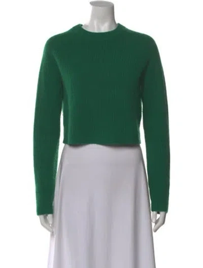 Pre-owned Alice And Olivia Cashmere Crew Neck Sweater In Green