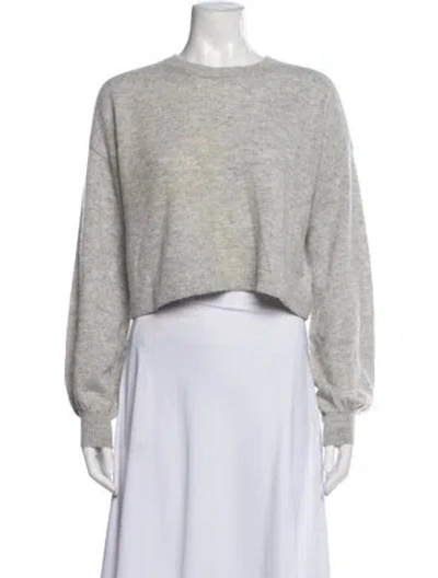Pre-owned Alice And Olivia Cashmere Crew Neck Sweater In Grey