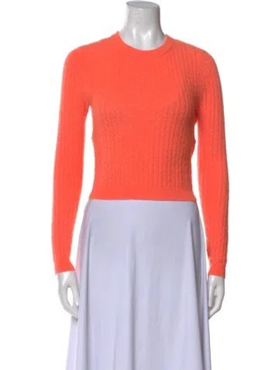 Pre-owned Alice And Olivia Cashmere Crew Neck Sweater In Orange
