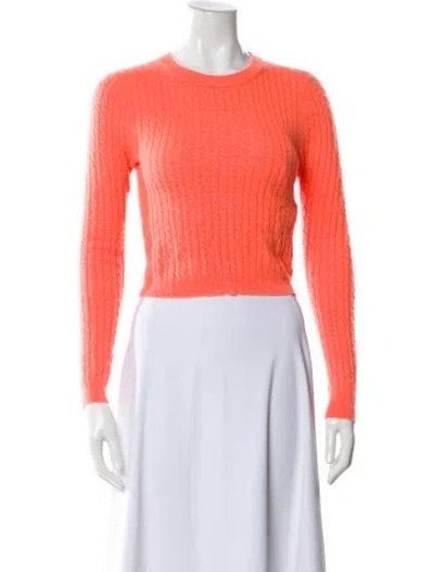 Pre-owned Alice And Olivia Cashmere Crew Neck Sweater In Orange