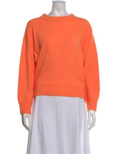 Pre-owned Alice And Olivia Cashmere Crew Neck Sweater In Orange