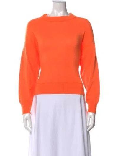 Pre-owned Alice And Olivia Cashmere Crew Neck Sweater In Orange