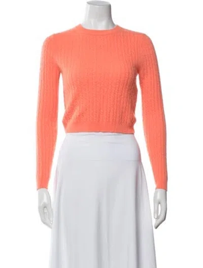 Pre-owned Alice And Olivia Cashmere Crew Neck Sweater In Orange