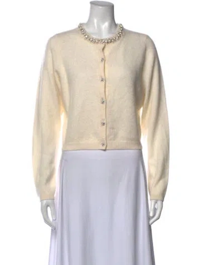 Pre-owned Alice And Olivia Cashmere Crew Neck Sweater W/ Tags In Neutrals