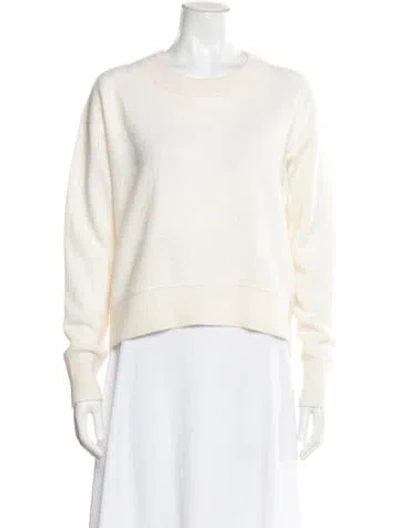 Pre-owned Alice And Olivia Cashmere Crew Neck Sweater In White