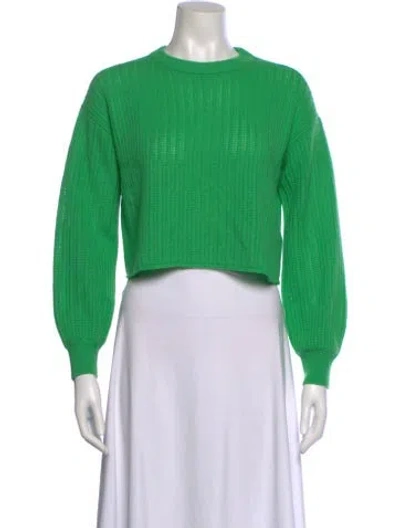 Pre-owned Alice And Olivia Cashmere Crew Neck Sweatshirt In Green