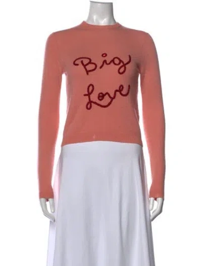 Pre-owned Alice And Olivia Cashmere Graphic Print Sweater In Pink