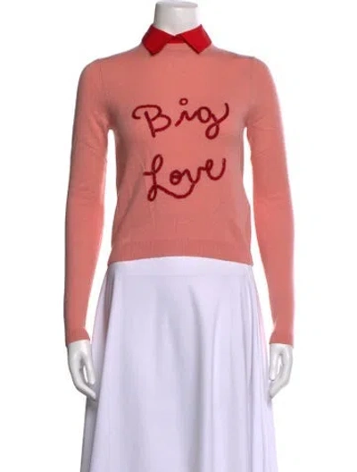 Pre-owned Alice And Olivia Cashmere Graphic Print Sweater W/ Tags In Pink