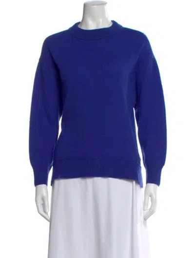 Pre-owned Alice And Olivia Cashmere Mock Neck Sweater In Blue
