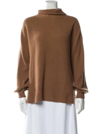 Pre-owned Alice And Olivia Cashmere Mock Neck Sweater In Brown