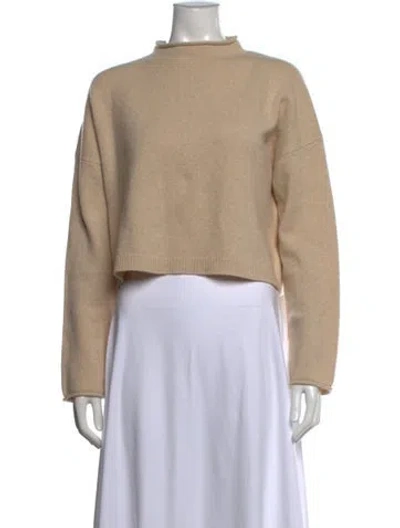 Pre-owned Alice And Olivia Cashmere Mock Neck Sweater In Neutrals