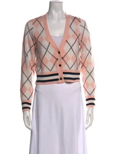 Pre-owned Alice And Olivia Cashmere Patterned Sweater W/ Tags In Pink
