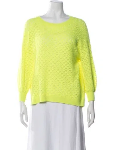 Pre-owned Alice And Olivia Cashmere Patterned Sweater In Yellow
