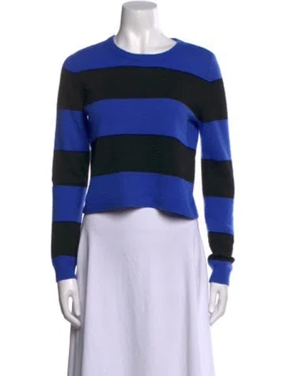 Pre-owned Alice And Olivia Cashmere Striped Sweater In Blue