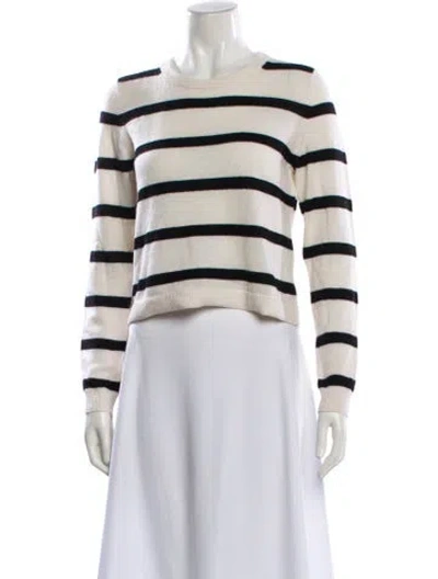 Pre-owned Alice And Olivia Cashmere Striped Sweater In Neutral