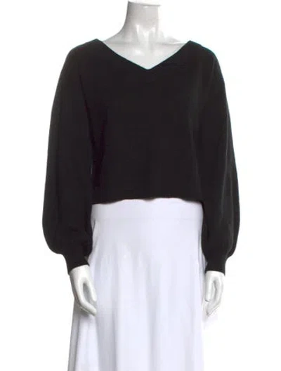 Pre-owned Alice And Olivia Cashmere V-neck Sweater In Black