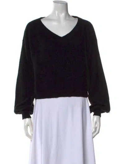 Pre-owned Alice And Olivia Cashmere V-neck Sweater In Black