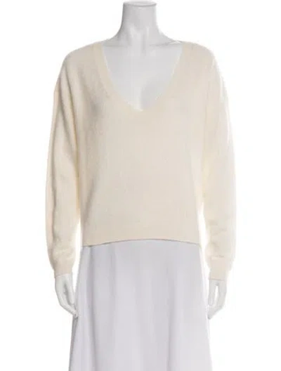 Pre-owned Alice And Olivia Cashmere V-neck Sweater In Blue