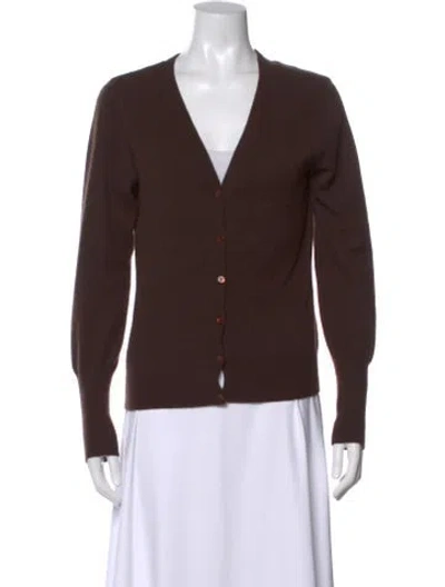 Pre-owned Alice And Olivia Cashmere V-neck Sweater In Brown