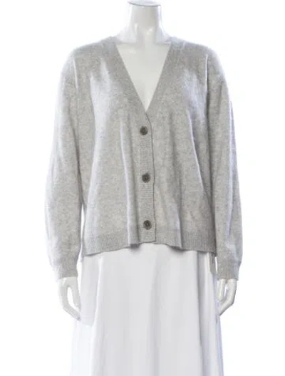 Pre-owned Alice And Olivia Cashmere V-neck Sweater In Gray