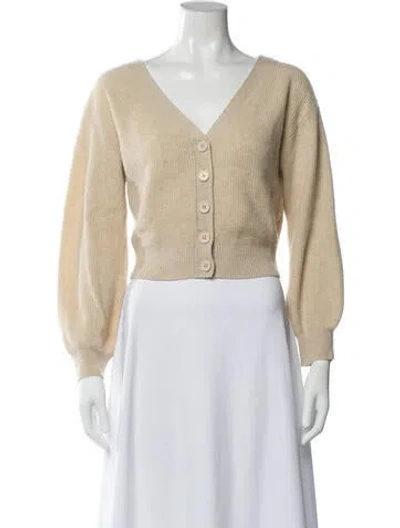 Pre-owned Alice And Olivia Cashmere V-neck Sweater In Neutral