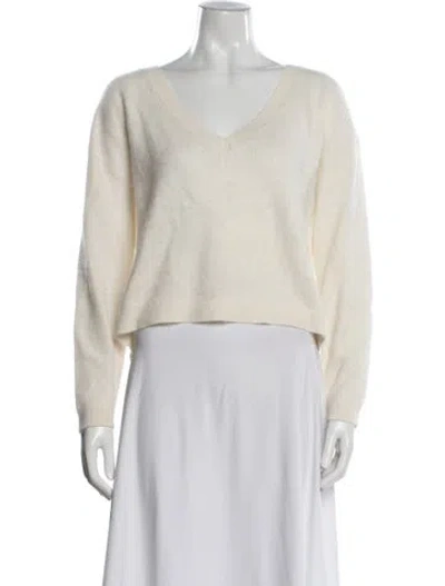 Pre-owned Alice And Olivia Cashmere V-neck Sweater In Neutral