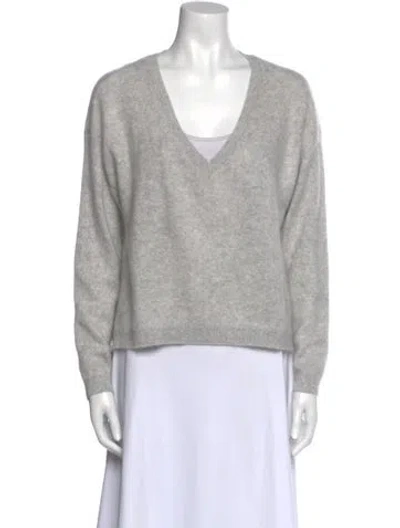 Pre-owned Alice And Olivia Cashmere V-neck Sweater W/ Tags In Gray