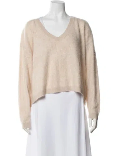 Pre-owned Alice And Olivia Cashmere V-neck Sweater W/ Tags In Neutral