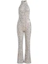 Alice And Olivia Cataline Sequin Jumpsuit In Silver